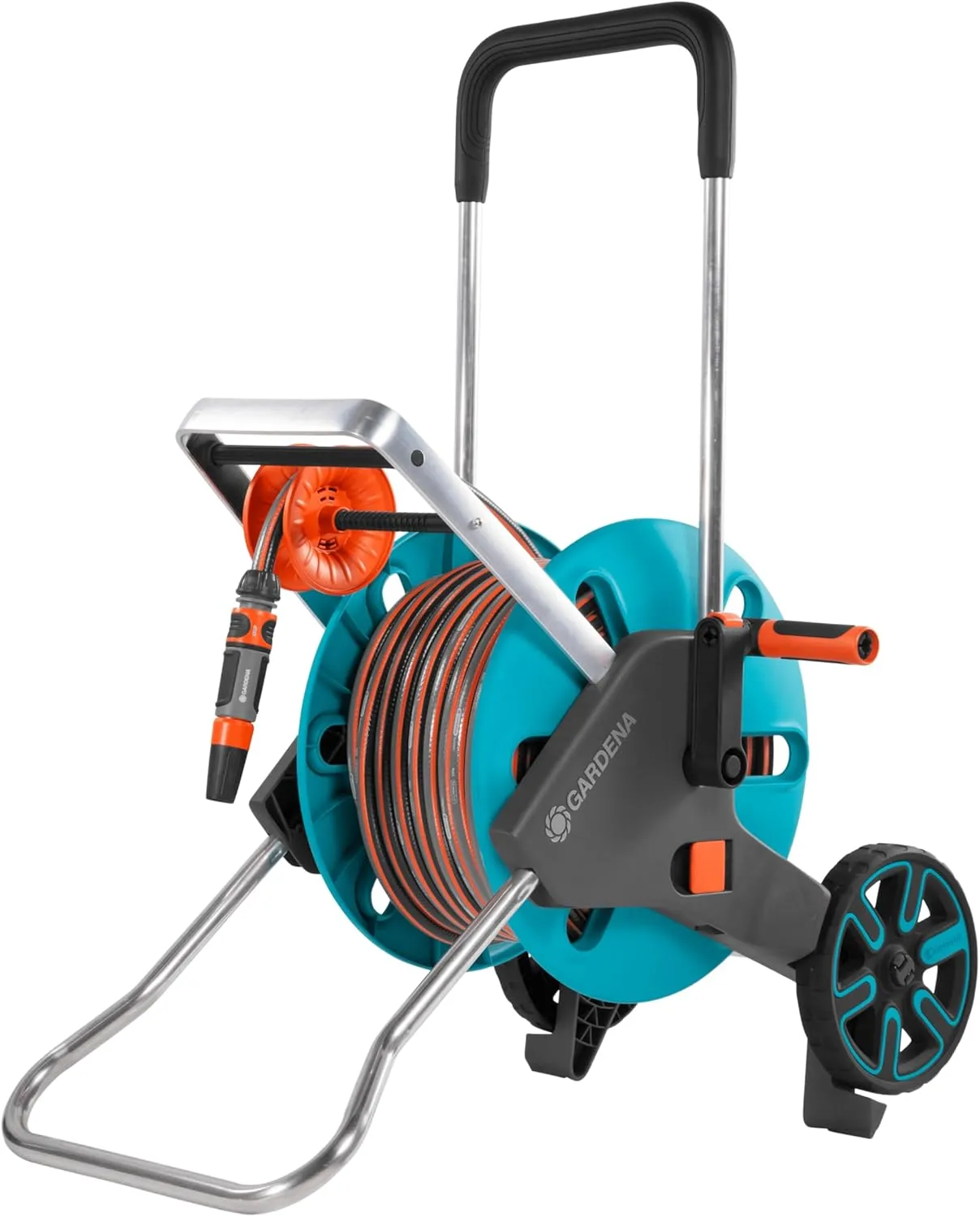 GARDENA (18517) CleverRoll (1/2" Small/Medium) Frost-Proof Hose Cart, Includes 60' 1/2" Hose, for Convenient Hose Storage and Watering, Hose Included