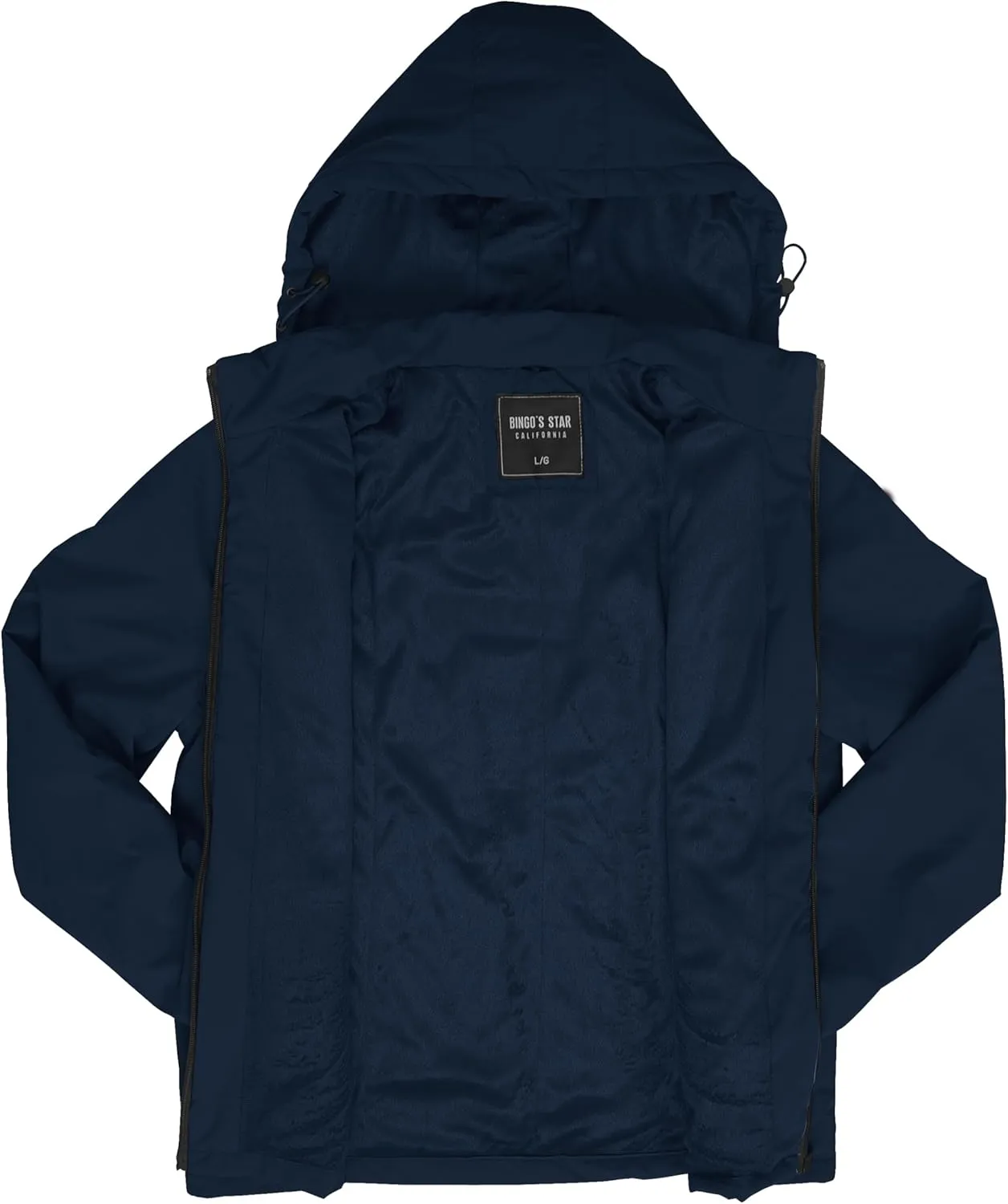 Gary Com Men Hooded Softshell Jacket Waterproof Lightweight Jacket Insulated Fleece Lined Zip Rain Shell Jacket