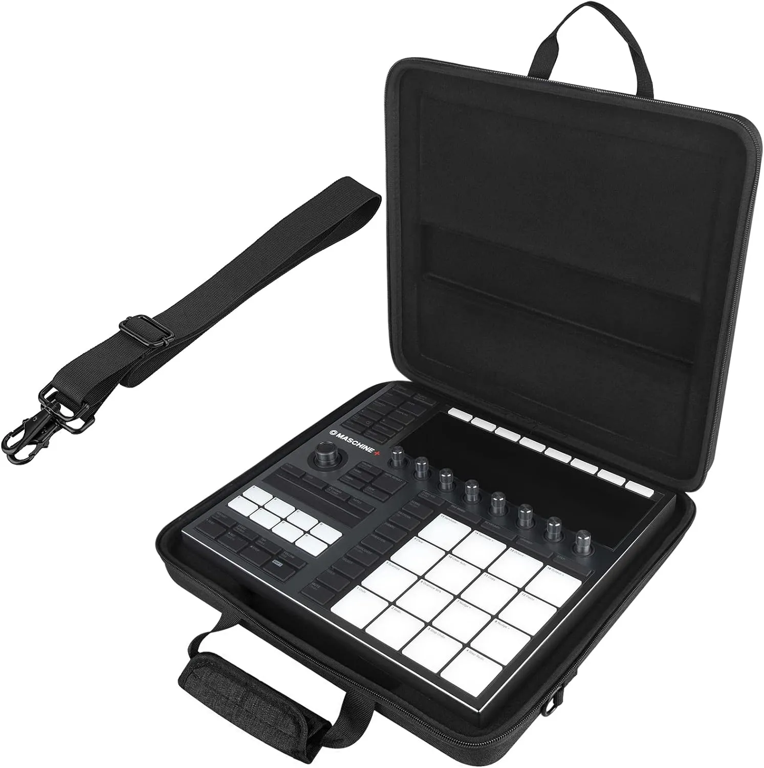 Geekria Analog Device Case Compatible with Native Instruments Maschine Plus, Maschine MK3, Protect Cover, Water-Resistant, Travel Carrying Bag with Shoulder Strap
