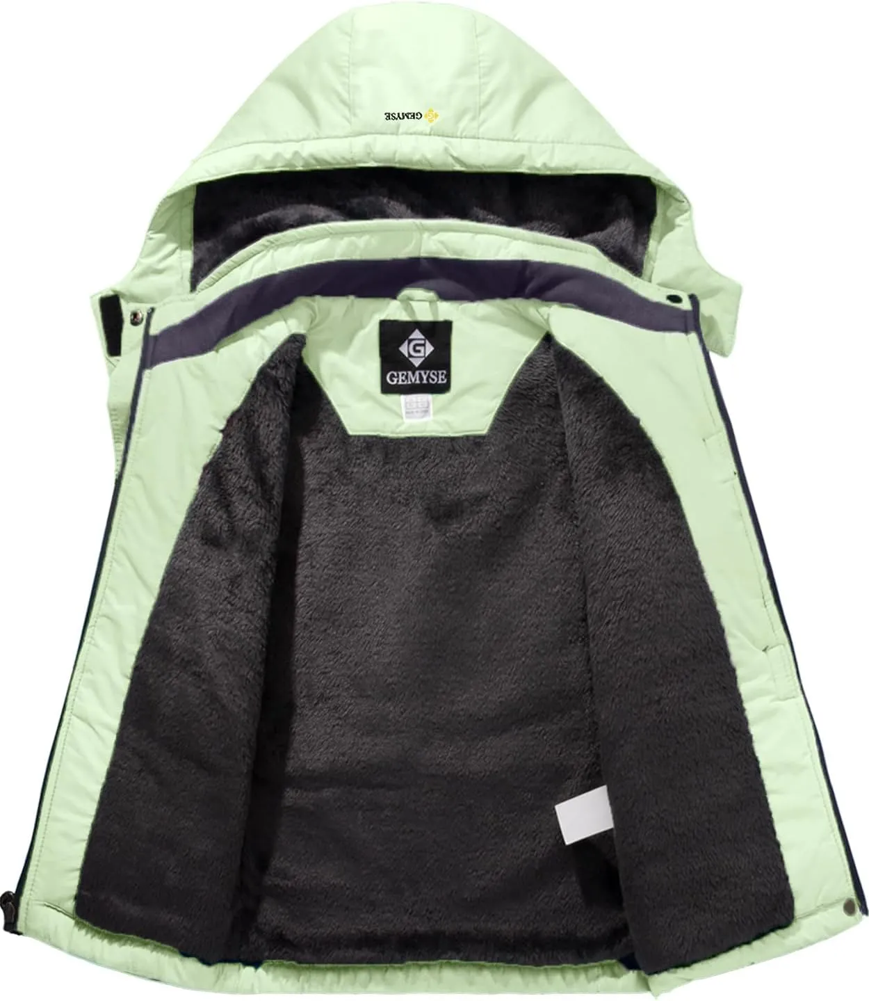 GEMYSE Boy's Waterproof Ski Snow Jacket Fleece Windproof Winter Jacket with Hood