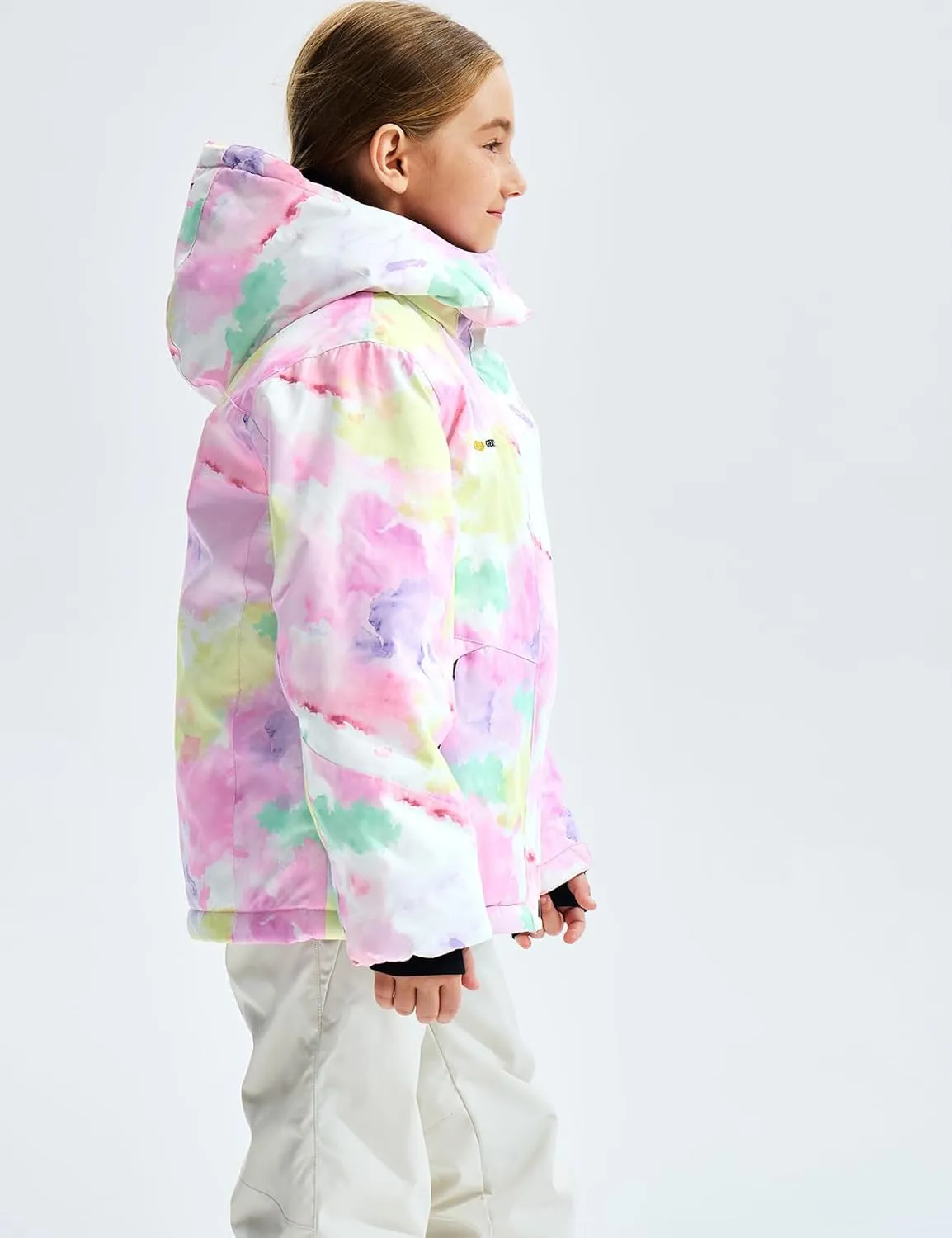 GEMYSE Girl's Waterproof Ski Snow Jacket Fleece Windproof Winter Jacket with Hood