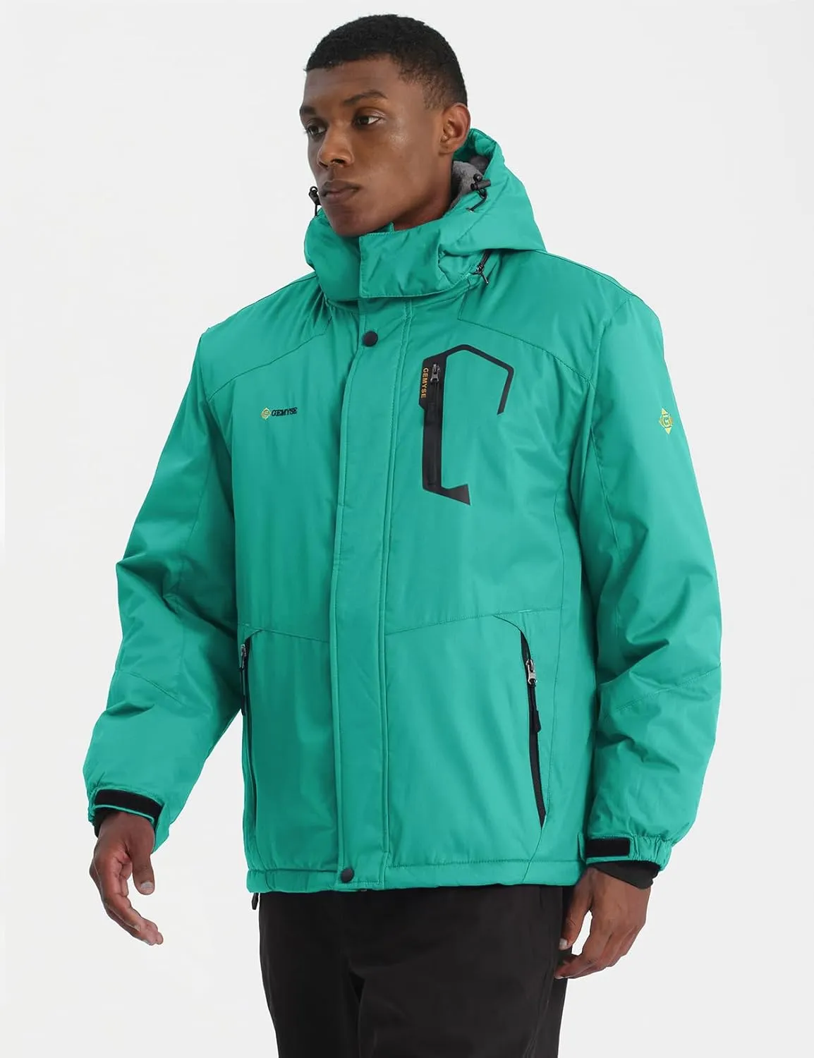 GEMYSE Men's Mountain Waterproof Ski Snow Jacket Winter Windproof Rain Jacket