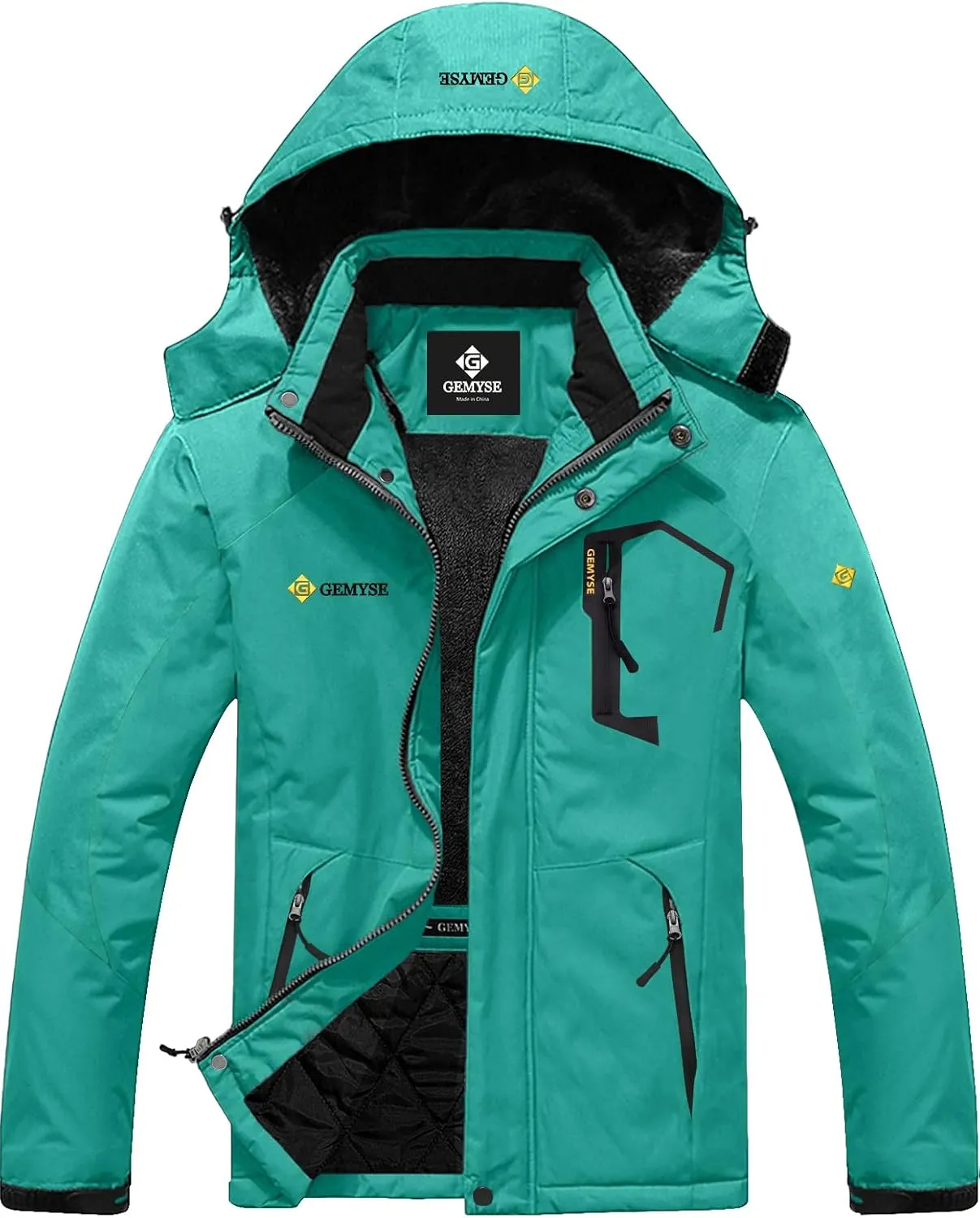 GEMYSE Men's Mountain Waterproof Ski Snow Jacket Winter Windproof Rain Jacket