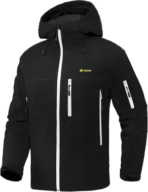 GEMYSE Men's Ski Jacket Warm Winter Snow Coat Waterproof Mountain Windbreaker Jacket for Snowboarding Hiking