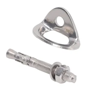 gernie Bolt Hanger, 3Pair Stainless Steel Climbing Bolt Hanger Heavy Duty Climbing Anchor Bolt Steel Expansion Bolt for Rock Climbing, Caving, Rescue, Hammock Installation, Mountaineering