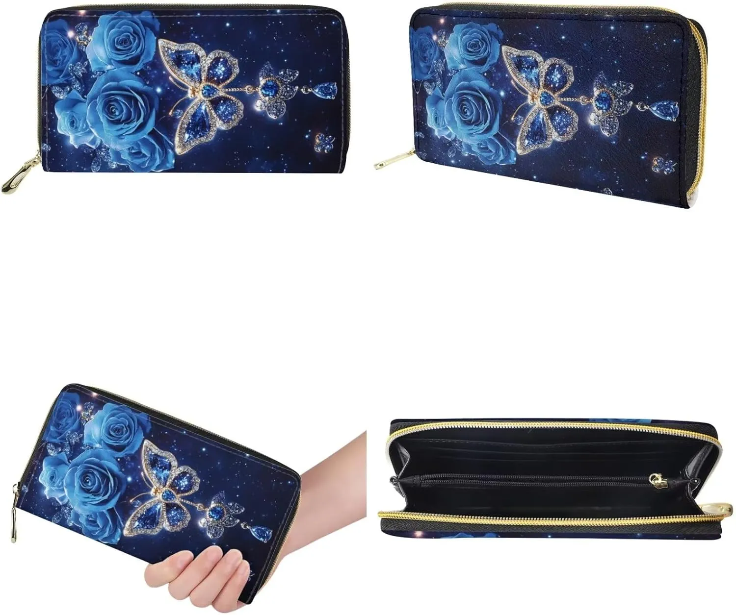 GIFTPUZZ Women Top Handle Bags Handbags with Zipper Leather Wallet Cash Card Phone Holder and Makeup Bag Set 3pcs