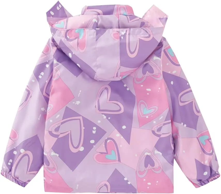 Girls Jacket 3 In 1 Detachable Liner Fleece Windproof Waterproof Lightweigt Coat With Hood