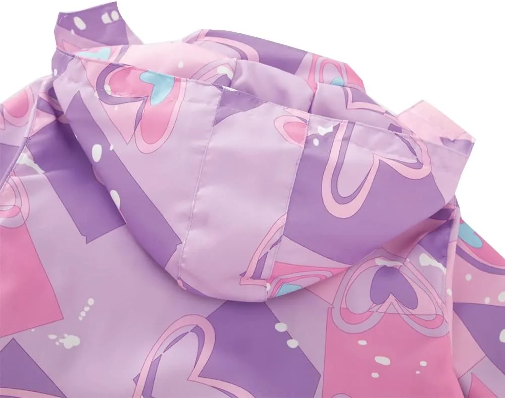 Girls Jacket 3 In 1 Detachable Liner Fleece Windproof Waterproof Lightweigt Coat With Hood