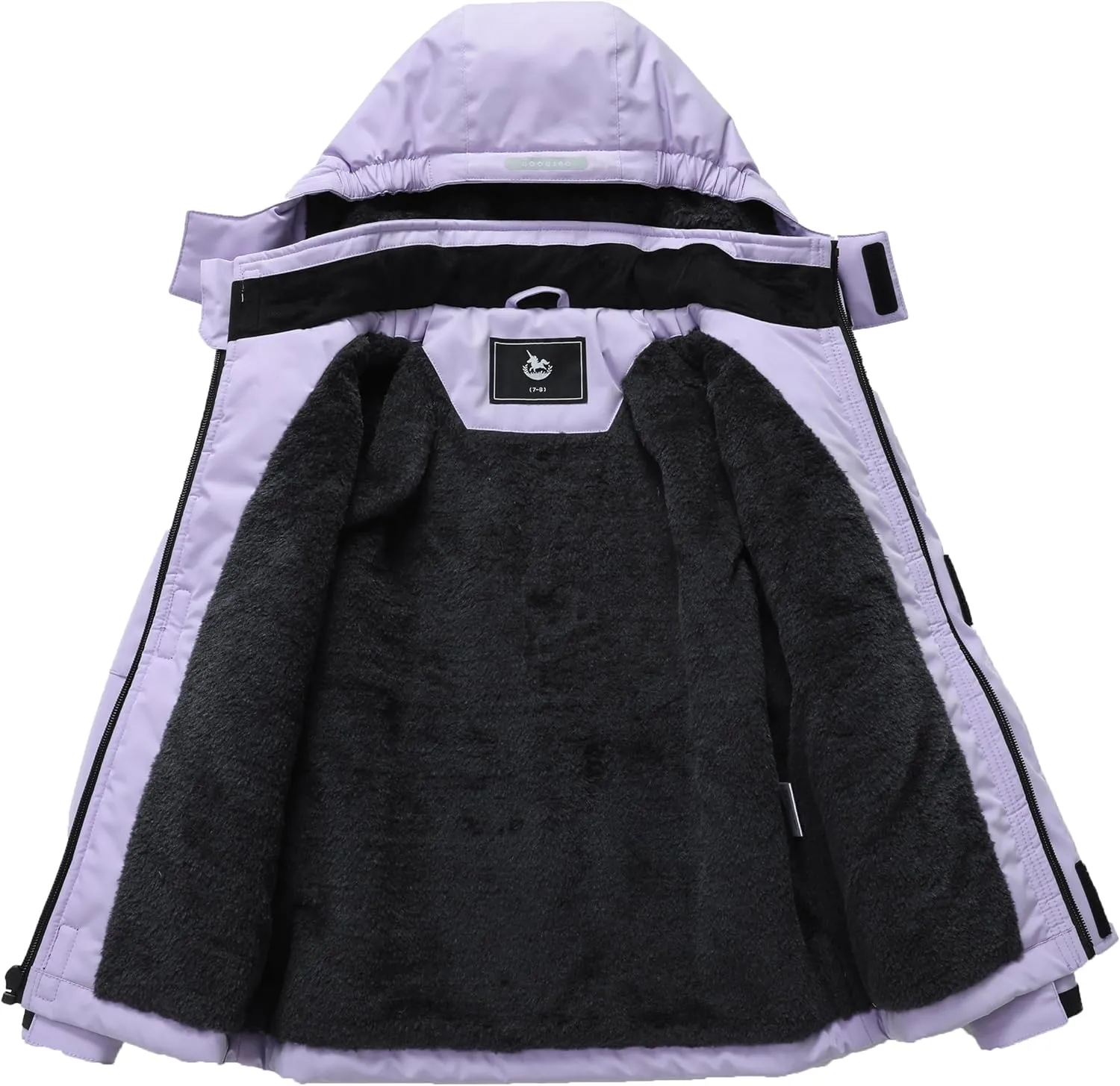 Girl's Ski Jacket Winter Outdoor Warm Snow Coat Kid's Snowboarding Windproof Jacket with Hood