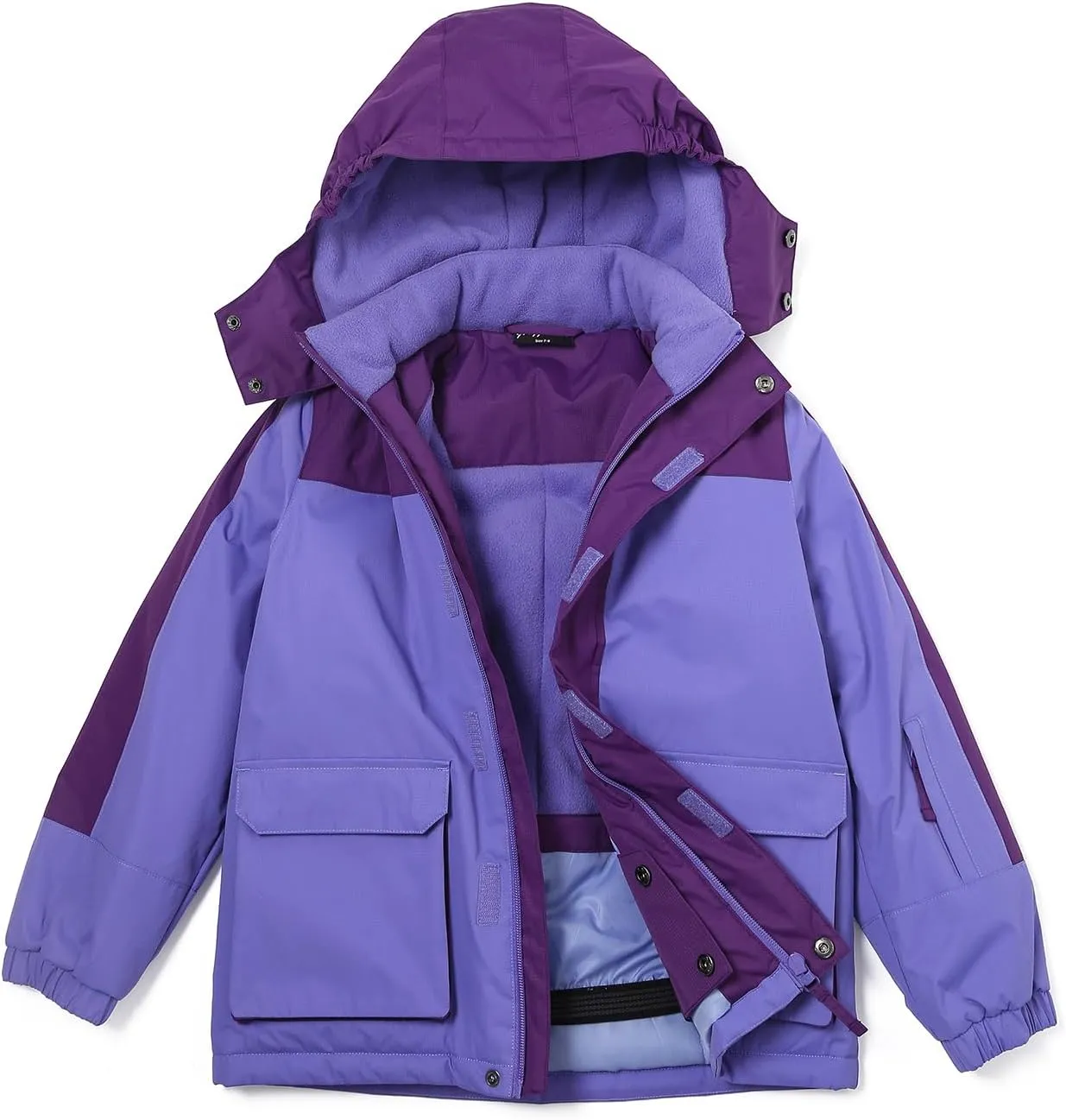 Girl's Waterproof Ski Jacket,Warm Winter Snow Coat,Hooded Fleece Outwear,Windproof RainCoat