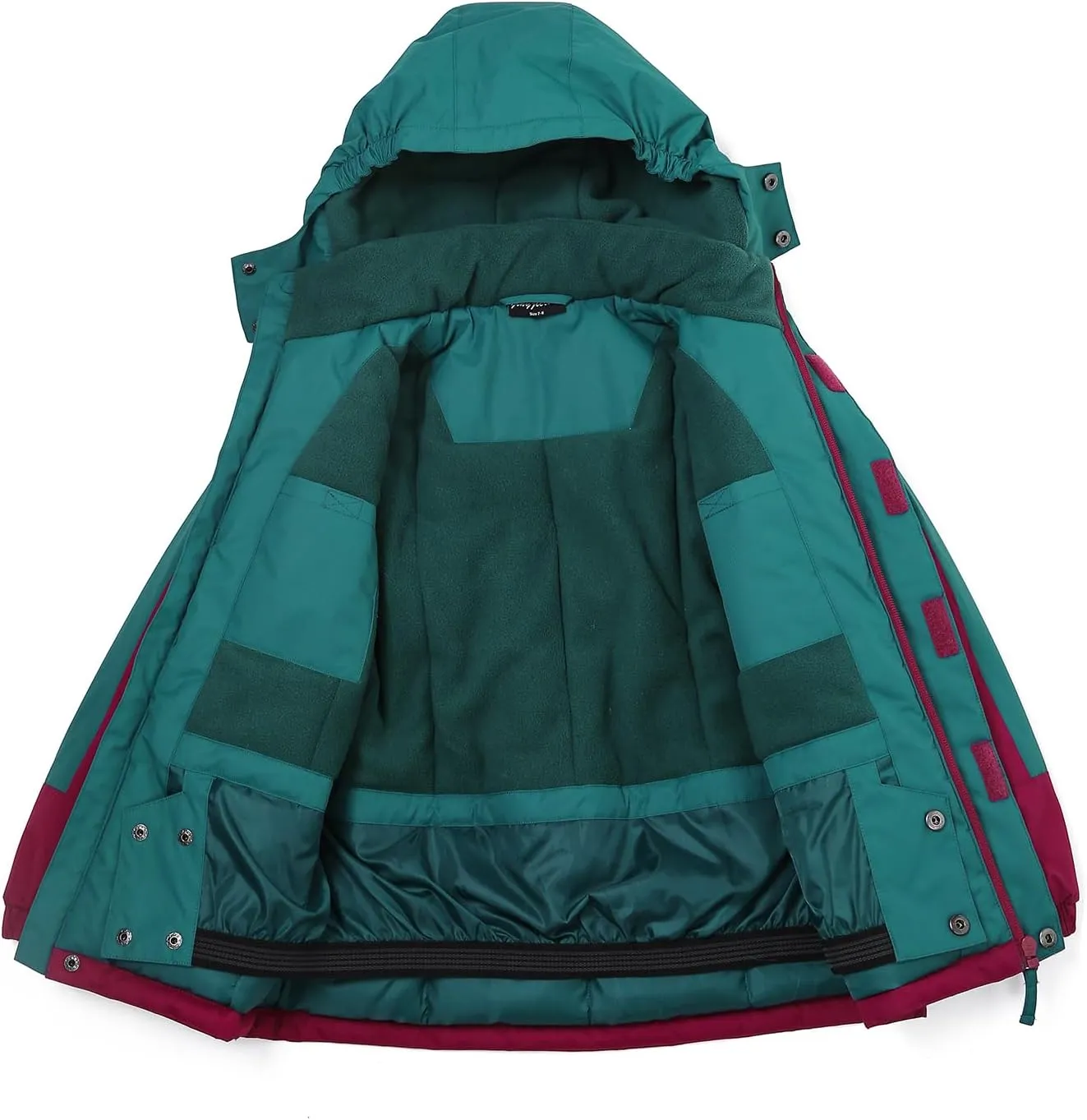 Girl's Waterproof Ski Jacket,Warm Winter Snow Coat,Hooded Fleece Outwear,Windproof RainCoat