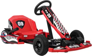 Go Kart Electric Drift Kart, 36v Go Cart with Adjustable Body Length,3 Speed Mode,Fast 350w Motor,Max Speed 16 Mph,Max Load 187lbs, Crazy Cart Ride On Toy for Kids Ages 6-12