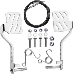 Go Kart Pedals with Throttle Cable, Go Cart Brake Throttle Pedal with 71" Cable for 212cc 196cc 6.5hp Road Rocket, Azusa Fun Kart, Carter, Radio Flyer Kart Cart Racing Drift Trike, Vintage Type, DIY