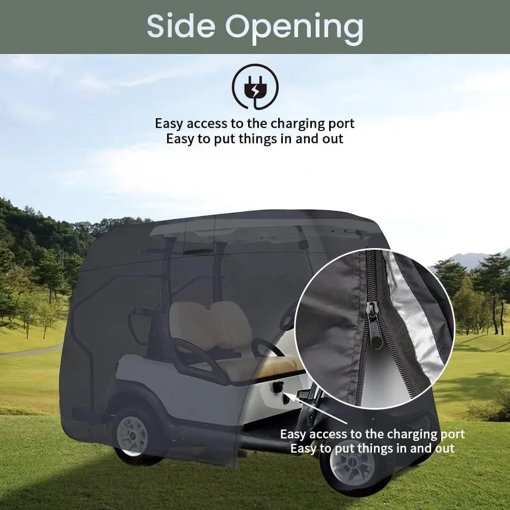 Golf Cart Cover 2/4/6 Passenger, 156"/144"/138"/125"/114"/95" Waterproof Golf Club Car Rain Covers 2/4 Passenger, Outdoor EZGO Yamaha Protective Golf Cart Covers, Golf Cart Enclosure Accessories