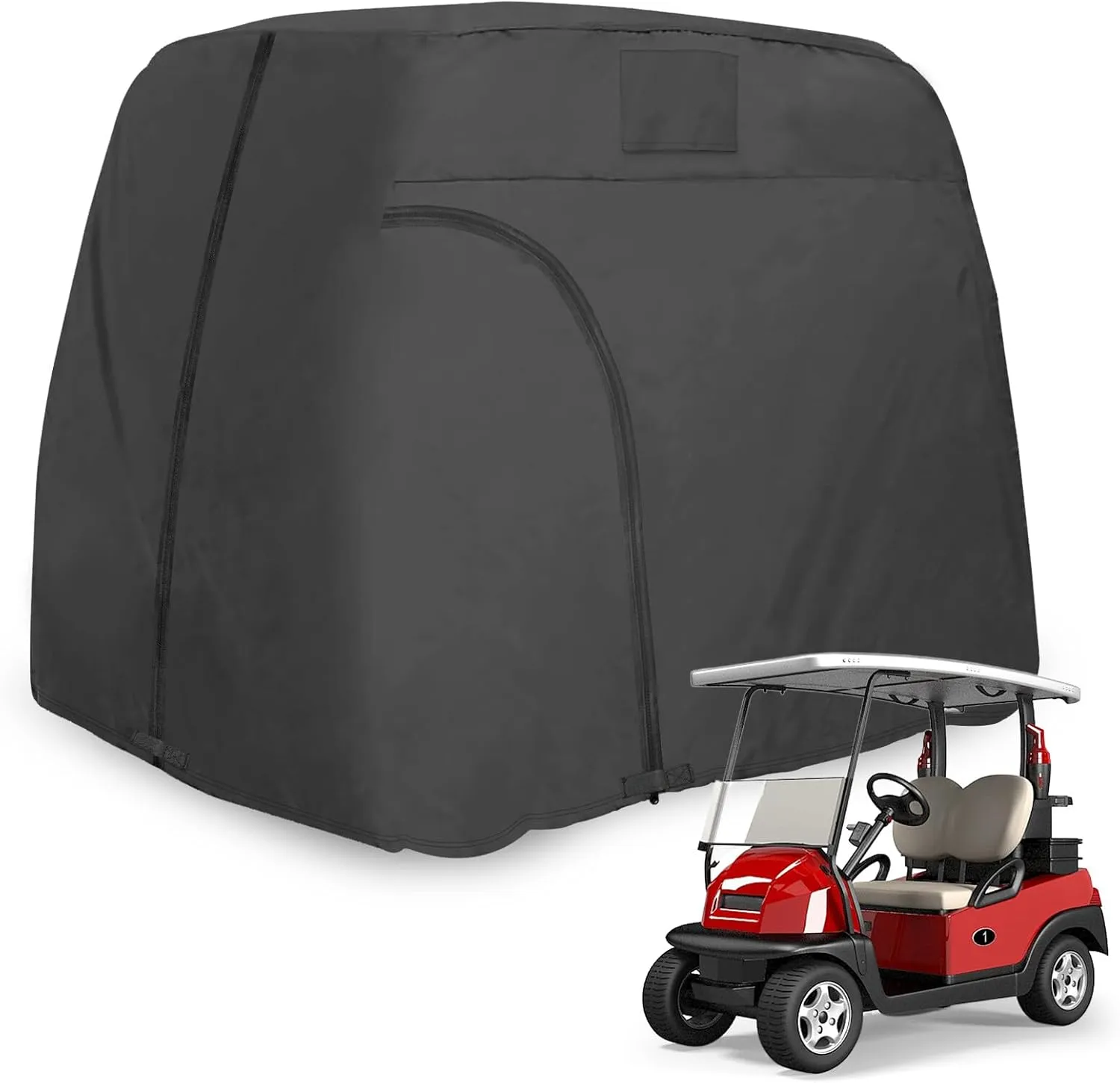 Golf Cart Cover, 420D Rainproof Waterproof for Most 2/4 Passenger Golf Cart, Fit for Club Car, All Weather Protection, 94"x48"x66" (L*W*H) for 2-seater, 111"x48"x72" (L*W*H) for 4-seater
