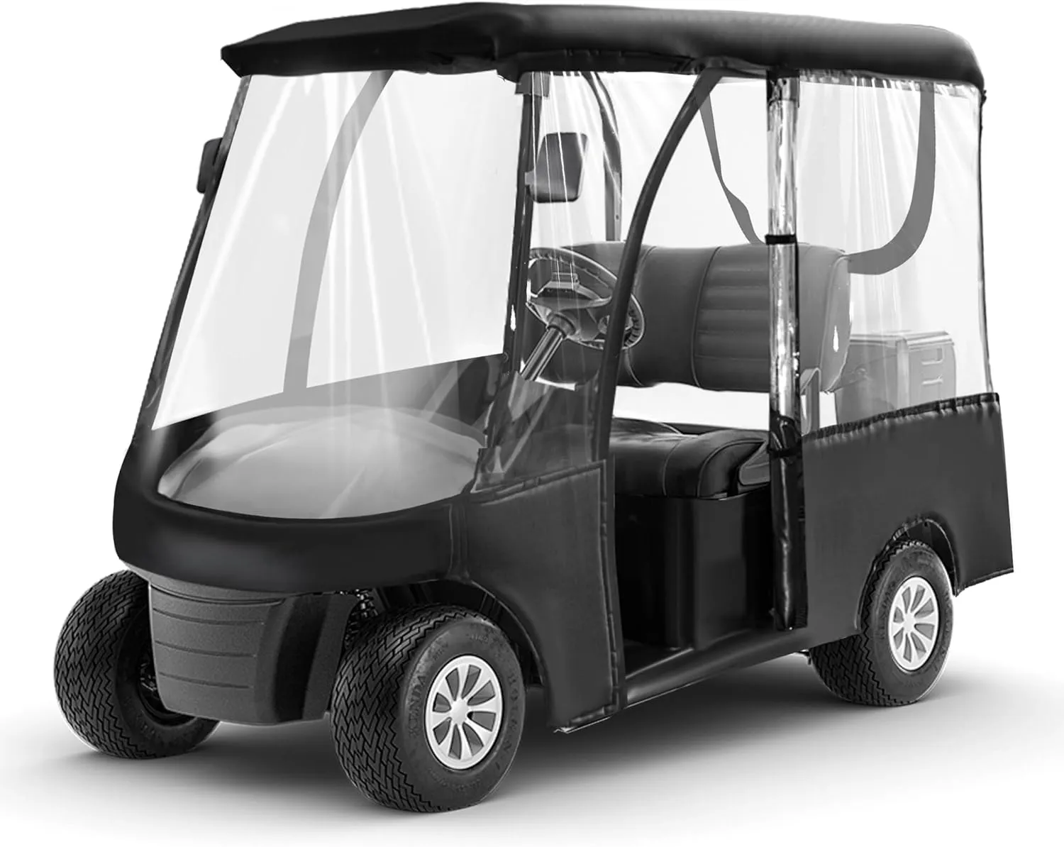 Golf Cart Enclosures 2/4 Passenger for Club Car DS Precedent，Golf Cart Cover for 2/4 Person, with Roll-Up and Removable Windshield 600D Oxford Rain Cover All Weather Outdoor Protection