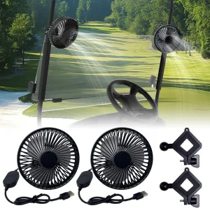 Golf Cart Fan – Portable USB-Powered Clip Fan | 3-Speed, 360° Adjustable, Low Noise, Long-Lasting – Golf Cart Accessories for EZGO, Club Car, Yamaha – Secure Mount, Portable Clip Design