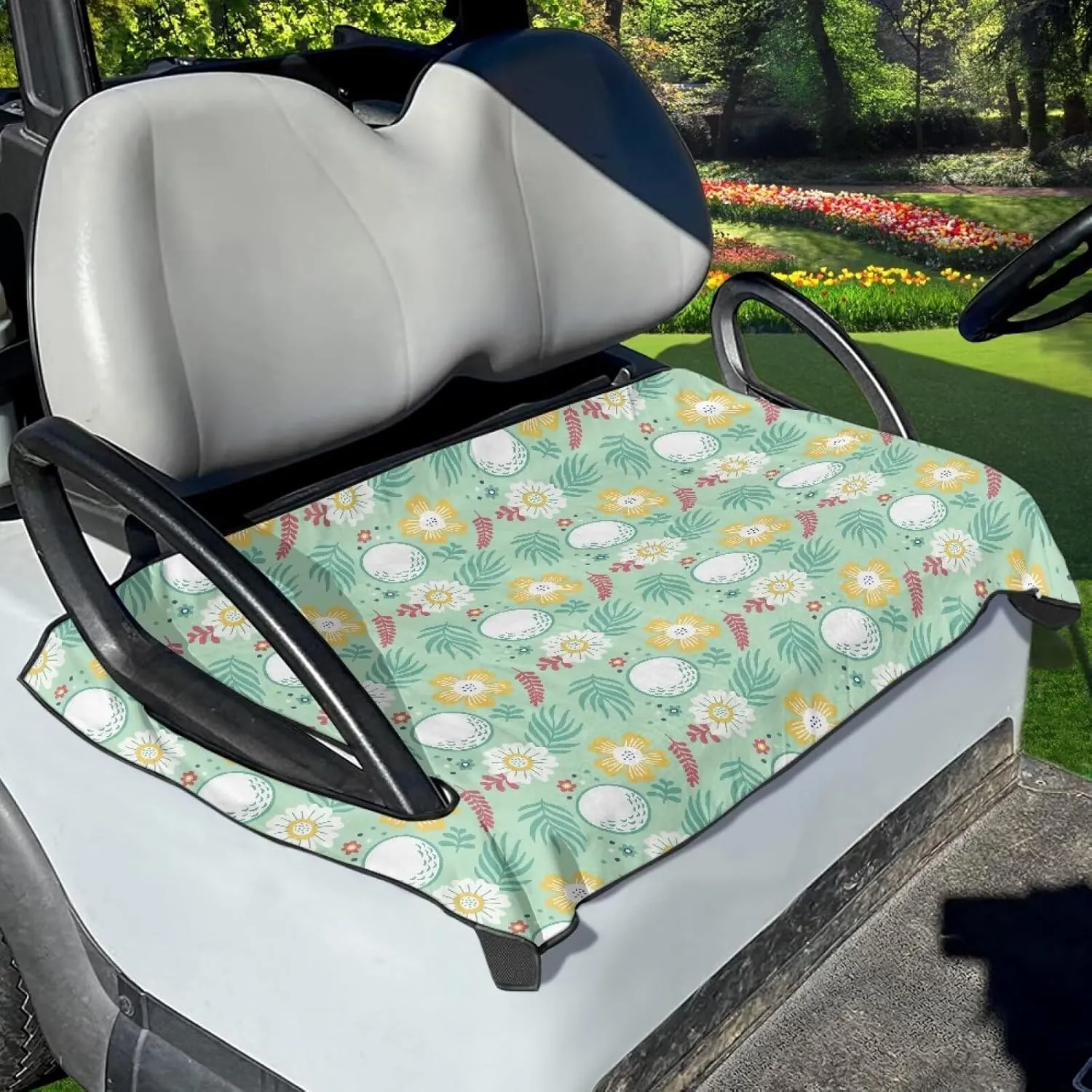 Golf Cart Seat Covers Machine Washable Golf Cart Seat Blanket Reusable Golf Cart Decorations wikth Holes