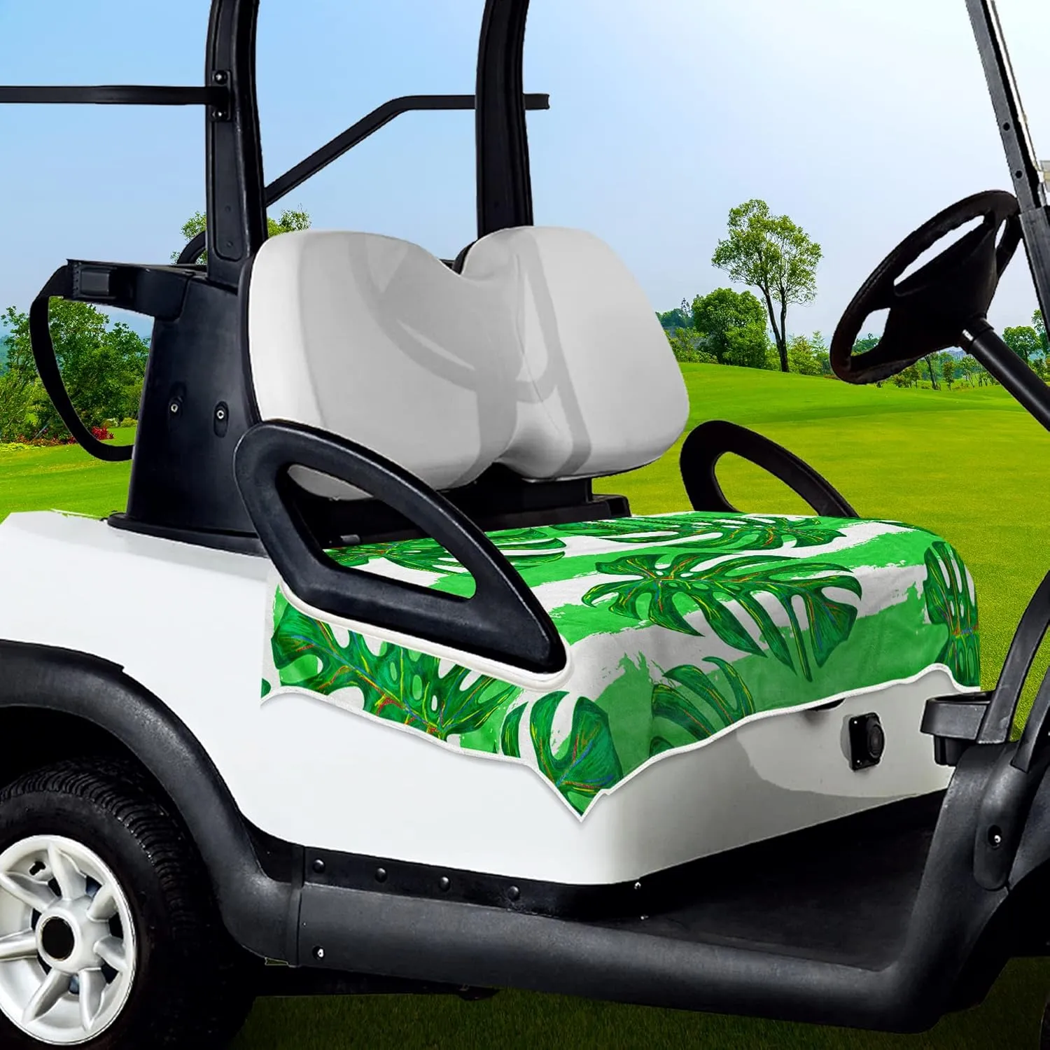 Golf Cart Seat Covers, Unique Golf Cart Seat Towel Blanket for All EZGO, Yamaha, Club Cars, Icon and More Cart Front Seat, 100% Microfiber Keeps Seat Cool and Comfortable, 51'' x 31''