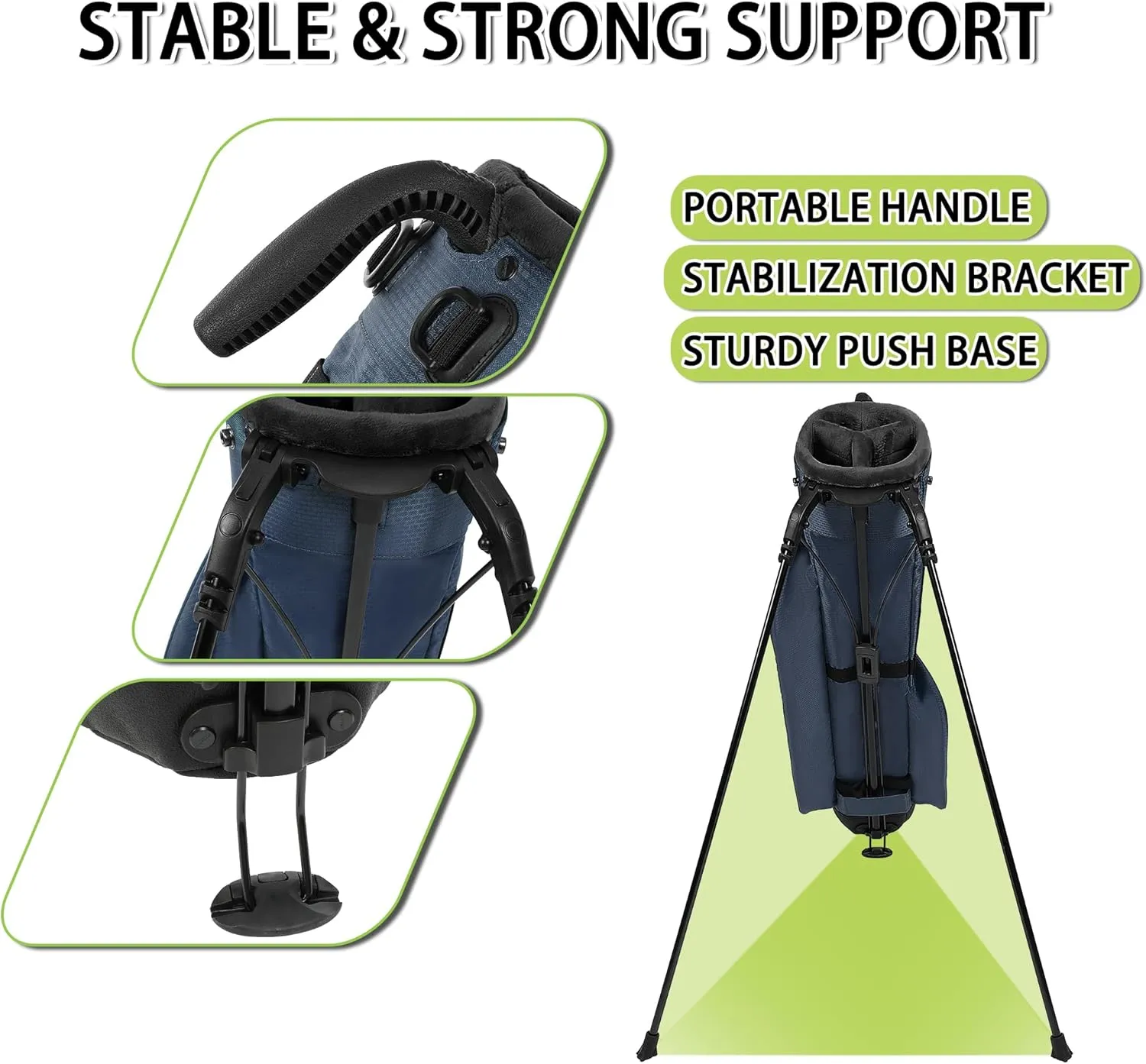 Golf Stand Bag Lightweight Small Medium Carry Bag 2-3 Way Divider Men and Women with Adjustable Shoulder Strap Multiple Pockets Golf Gun Bag with Golf Putter Covers