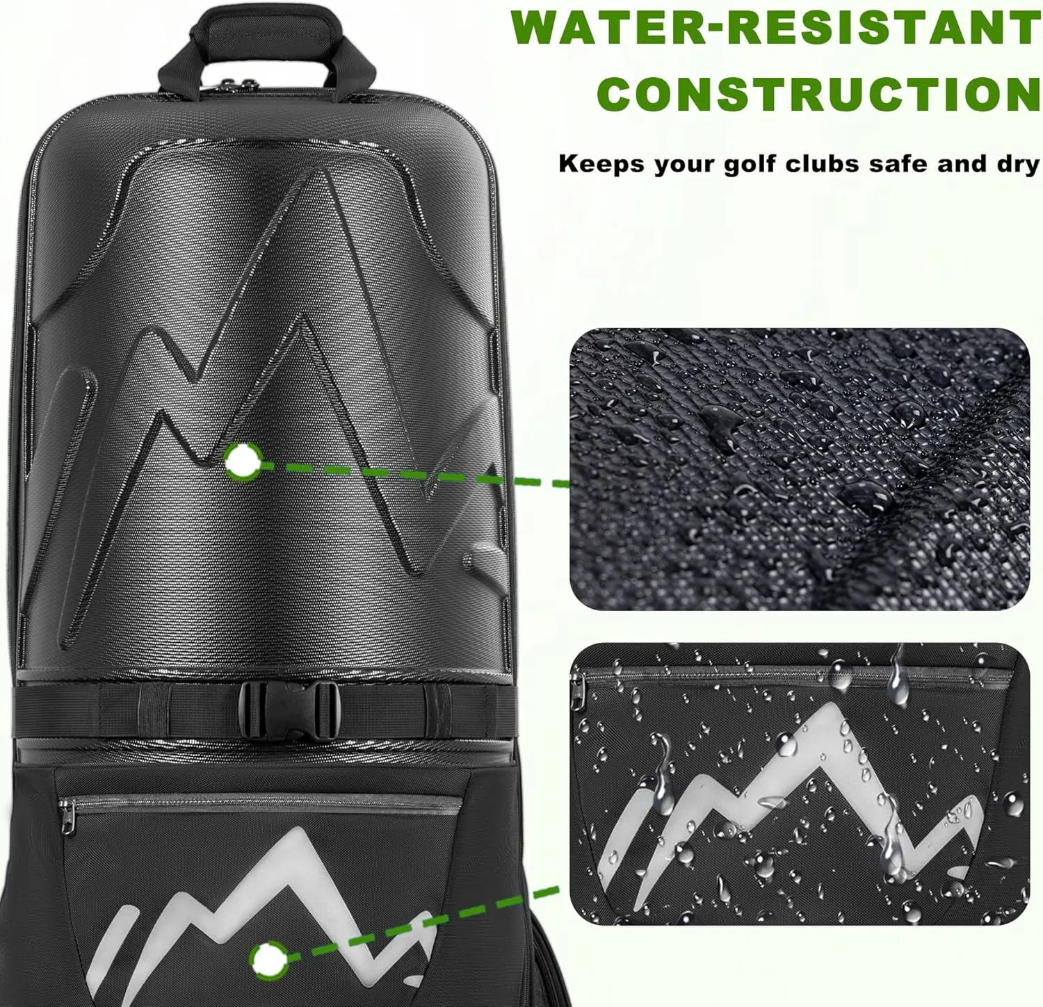Golf Travel Bag for Airlines with Wheels, PC Hard Case Top Golf Club Travel Bag with 1680D Fabric, Shield Your Clubs with Lightweight Durability