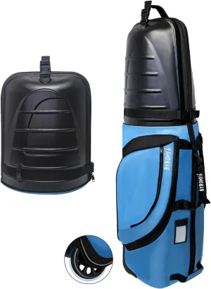 Golf Travel Bags for Airlines with Wheels ABS Hard Case Top Golf Travel Case Blue Waterproof Padded Heavy Duty Oxford Oversize Golf Club Bags Lightweight Hard Shell Top Golf Travel Covers