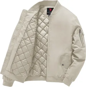 Gopune Men's Windproof Bomber Jacket Warm Water Resistant Windbreaker Winter Outwear Quilted Jackets Coats