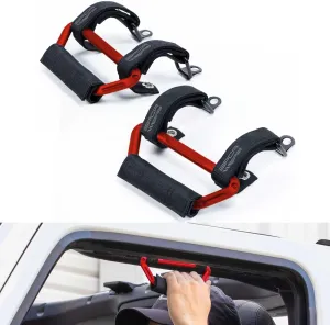 GPCA GP Grip Air Grab Handles Designed for 2024  Jeep Wrangler JL 4xe w/Airbag Compatible - Aero-Grade Aluminum, Patented Foldable Design, Easy Installation