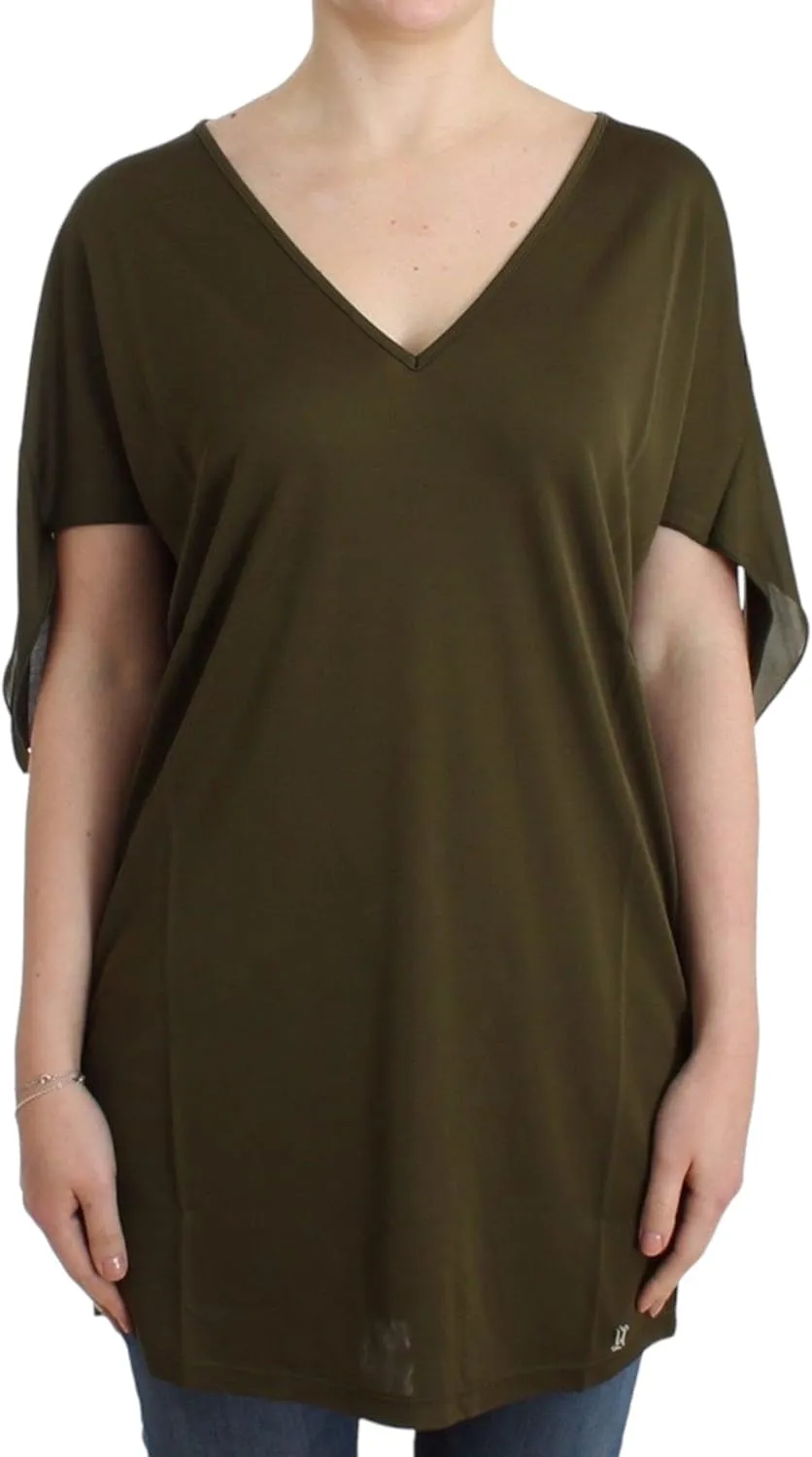 Green shortsleeved blouse top XS