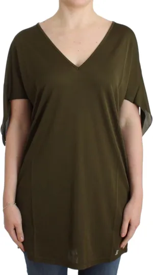 Green shortsleeved blouse top XS