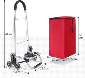 Grocery Household Light Stairs Multifunctional Foldable Portable Shopping Bag Trolley Climbing Grocery Trolley (C Ordinary Wheel)