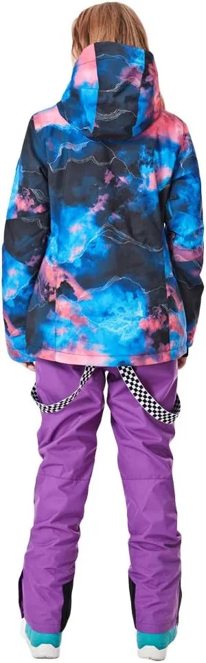 GS SNOWING Women's Ski Jackets and Pants Set Windproof Waterproof Insulated Snowsuit Winter Warm Snowboarding Snow Coat