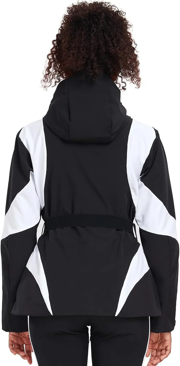 GS SNOWING Women's Ski Jackets Snowboard Coats Windproof Waterproof Insulated Warm Winter Mountain Hooded Jacket with Belt