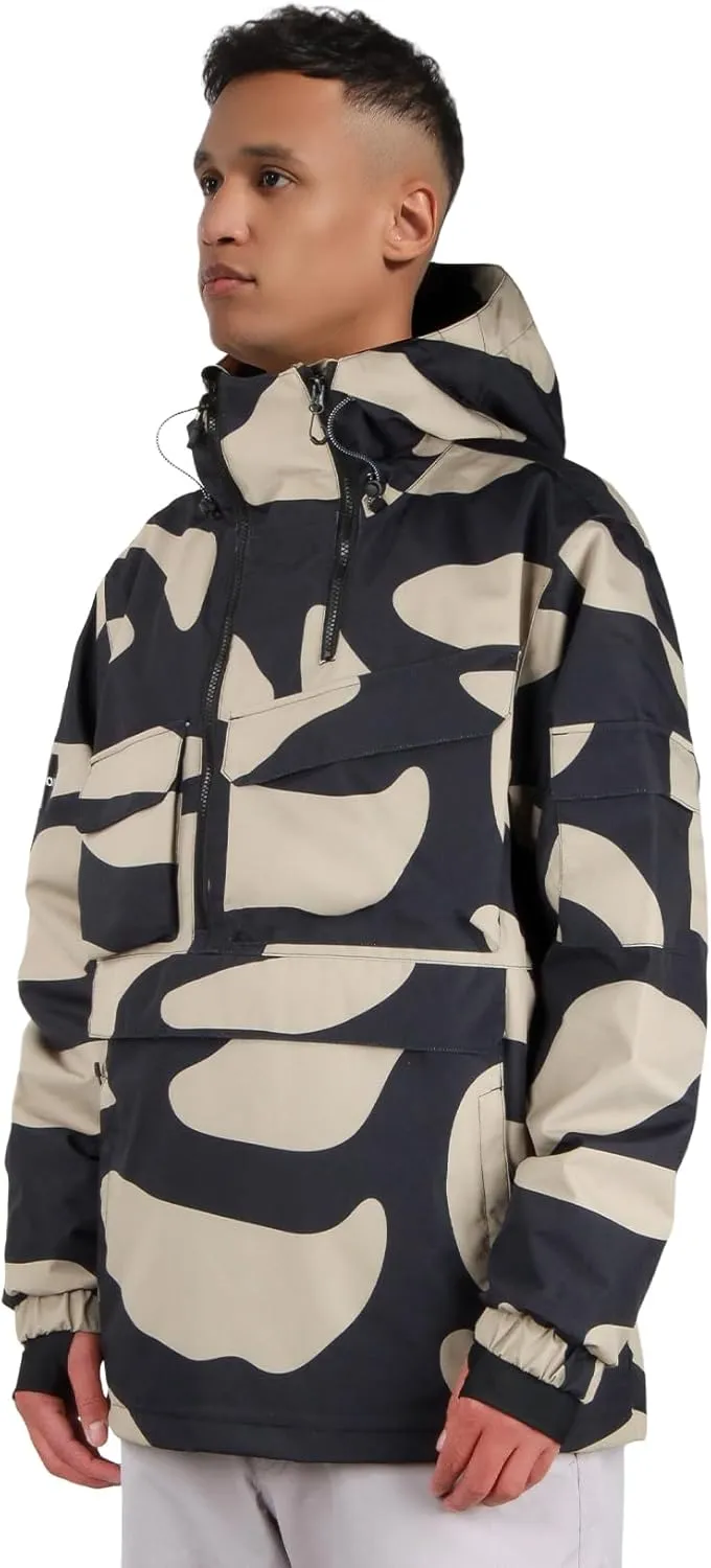 GSOU SNOW Men Ski Jacket Snowboard Coat Snow Pullover Hooded Winter Outdoor Sports Waterproof Windproof