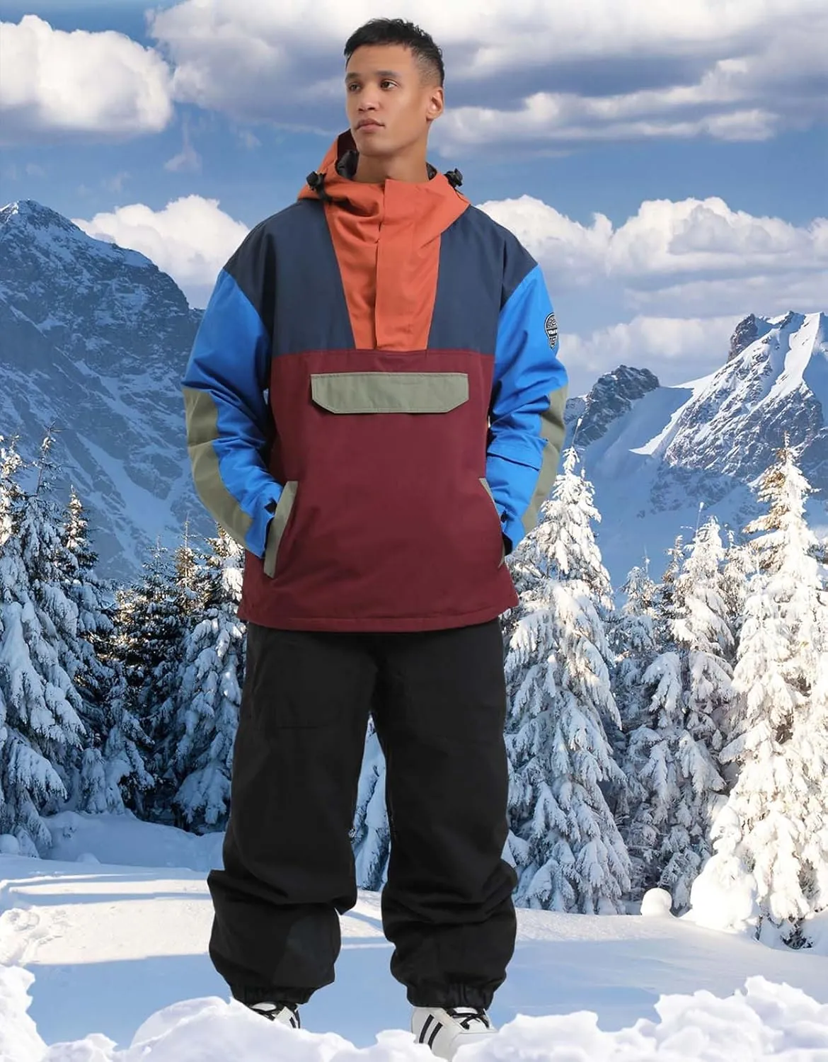 GSOU SNOW Men Ski Jacket Snowboard Snow Coat Warm Winter Waterproof Mountain Hooded