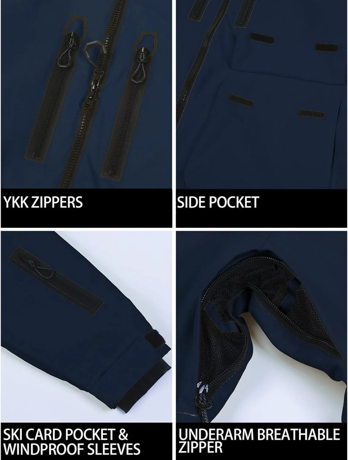 GSOU SNOW Men's Ski Jacket Snowboard Snow Coat Waterproof Windproof Insulated Winter Mountain Outdoor Sports Hooded Warm