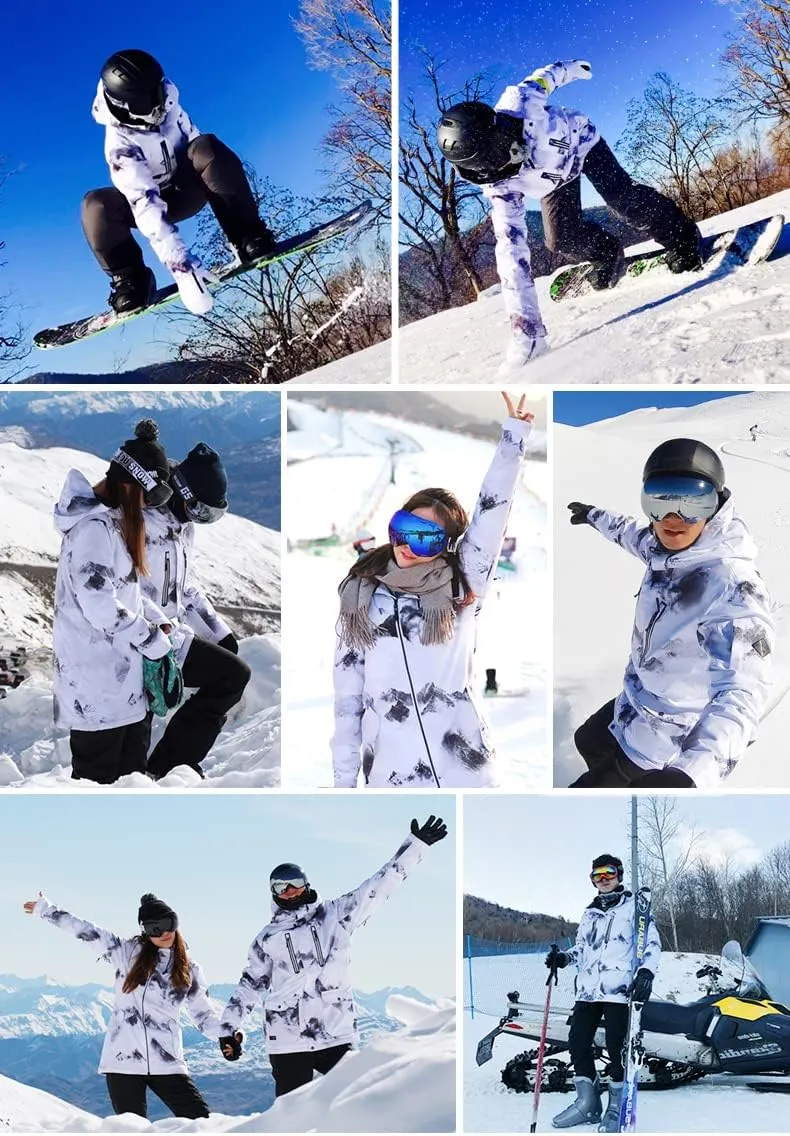 GSOU SNOW Men's Ski Jacket Snowboard Snow Coat Waterproof Windproof Insulated Winter Mountain Outdoor Sports Hooded Warm