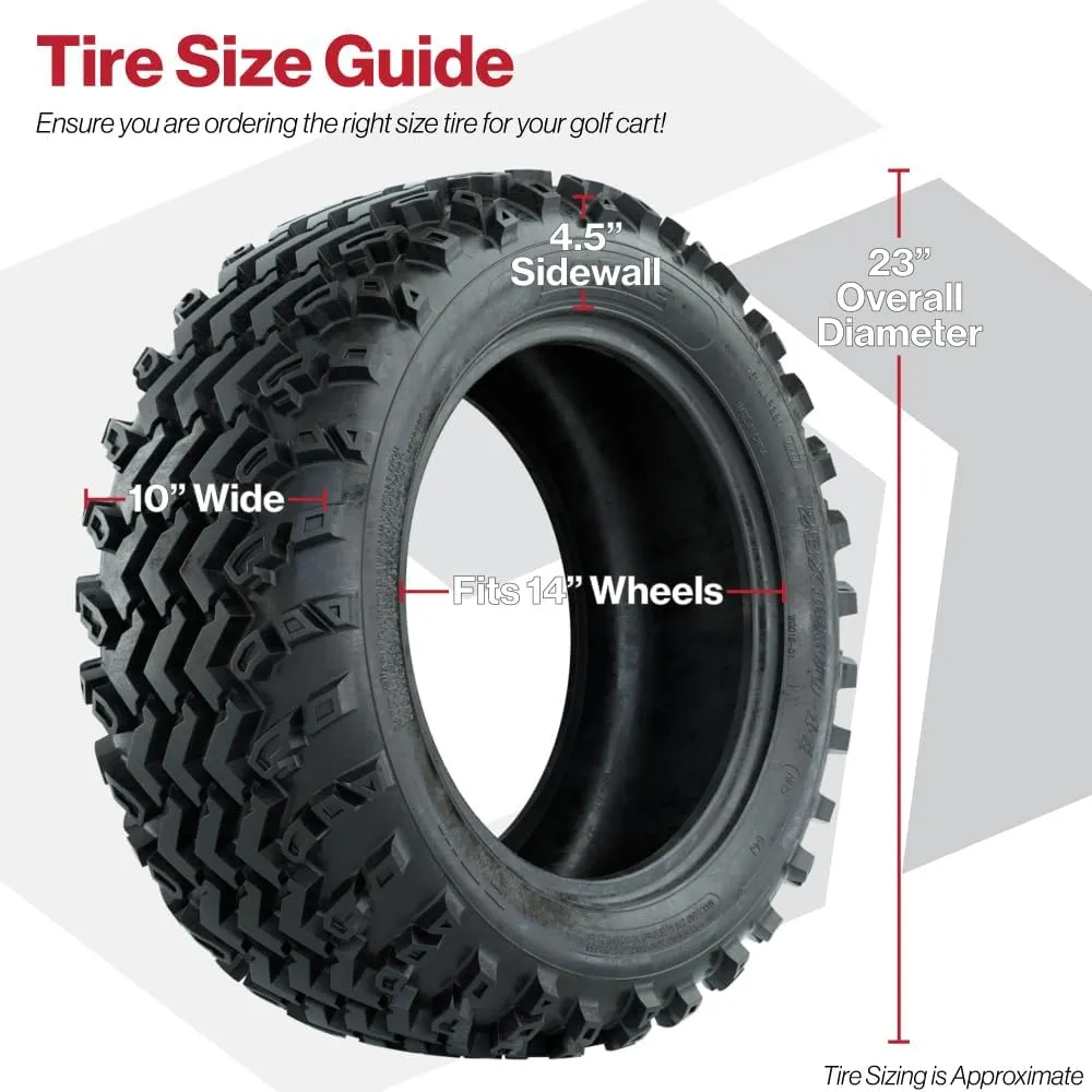 GTW Rogue 23 Inch All Terrain Golf Cart Tire | 23x10-14 | 4-Ply | Lift Kit Required | Directional Tread | Universal Fitment for 14 Inch Wheels