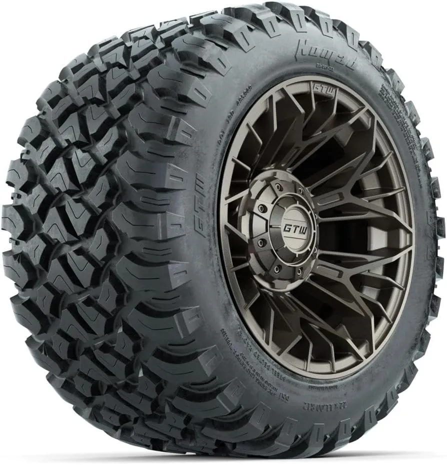 GTW Stellar 12-inch Matte Bronze Wheels with 22x11-R12 Nomad All-Terrain Tires, Set of 4