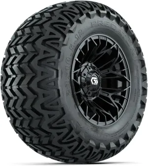 GTW Stellar Black Wheels with Predator All-Terrain Tires, 12 inch, 23x10.5-12, Set of 4