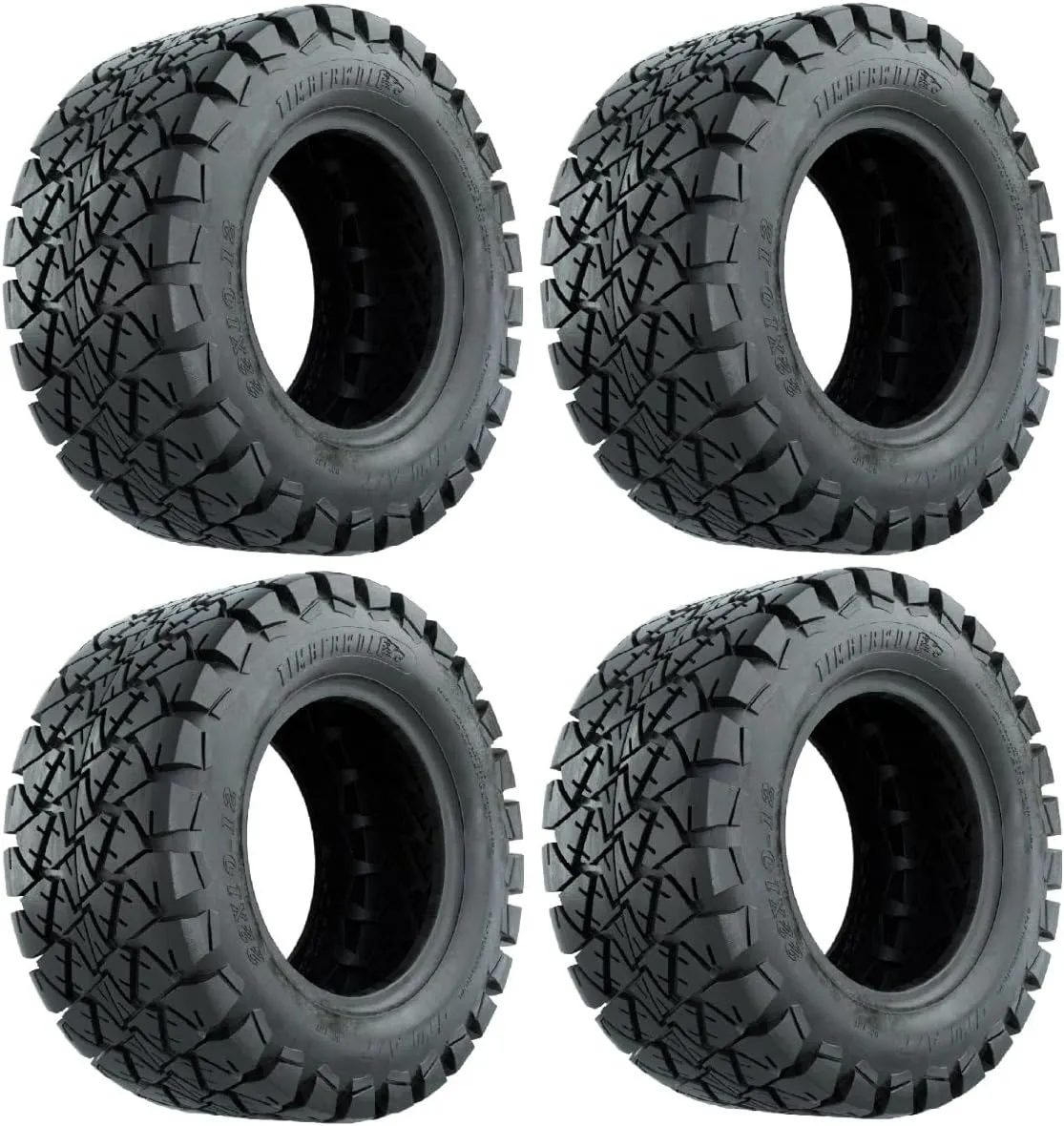 GTW Timberwolf 22 inch Golf Cart All Terrain Tire | 22x10-12 | A/T Tire | 4-Ply | Universal Fitment with 12 inch Wheels | Set of 4