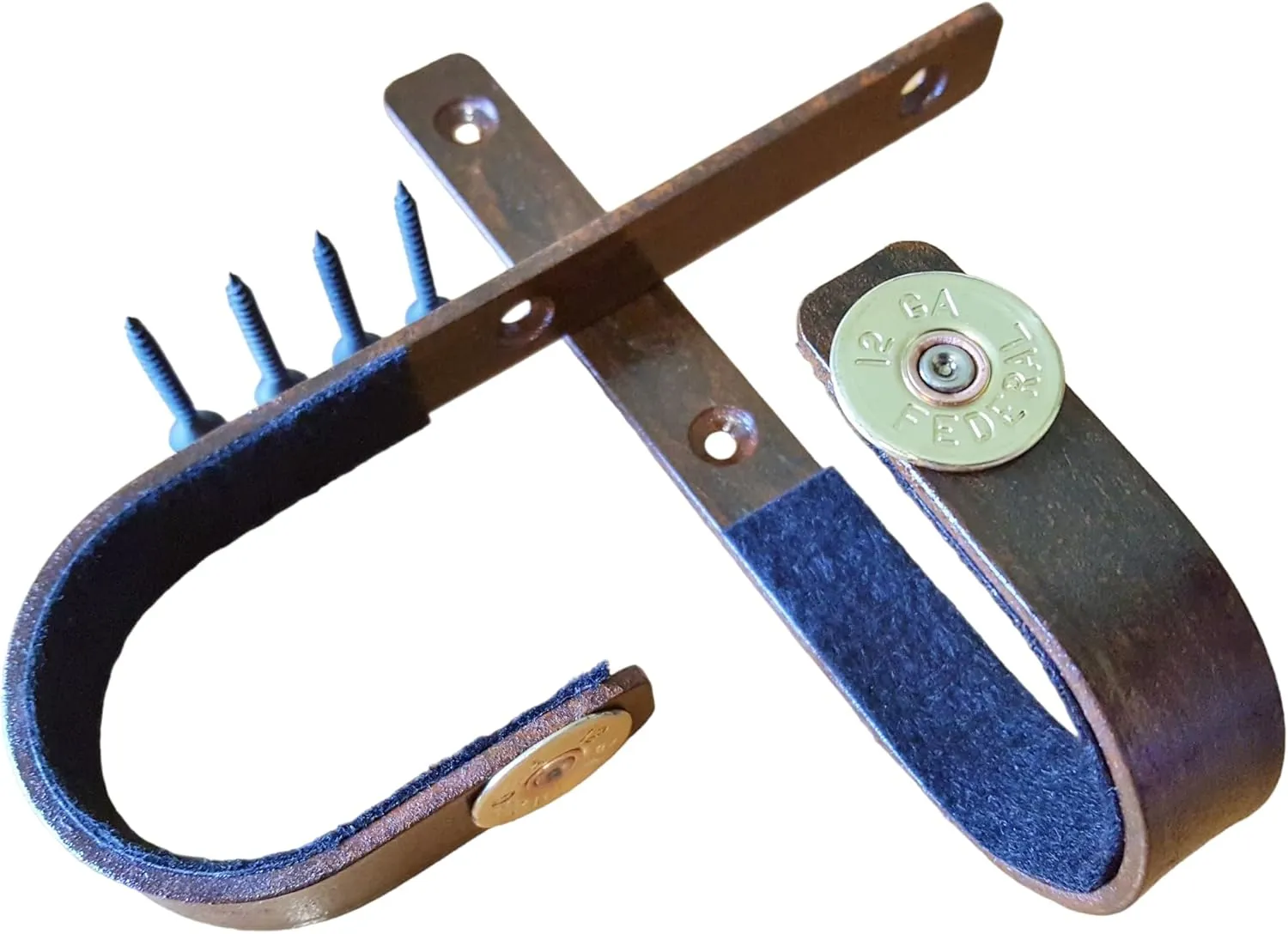Gun Racks Wall Mount Rifle Hook Hanger Steel Metal Display Hooks Firearm Storage Shotgun Lever Action Musket Muzzleloader Horizontal Made in USA - Rustic Finish - 12 Gauge - Verdict Brackets