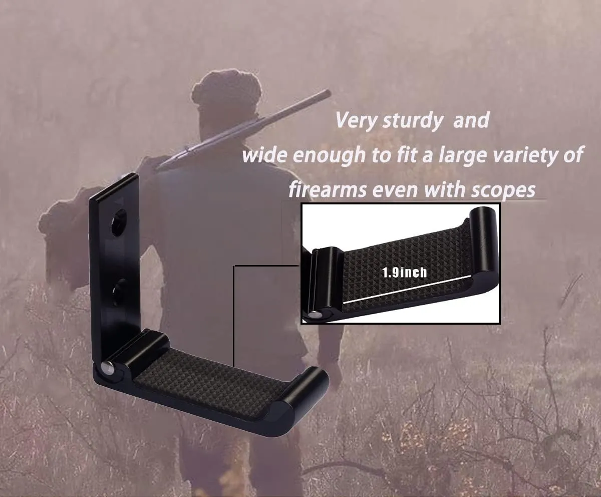 GuRK Gun Hooks,Folding Indoor Gun Racks with Padding,Excellent for Hanging or Storing Any Long Gun,Shotgun,Rifle,Sword and Bow,Sturdy Gun Wall Mount