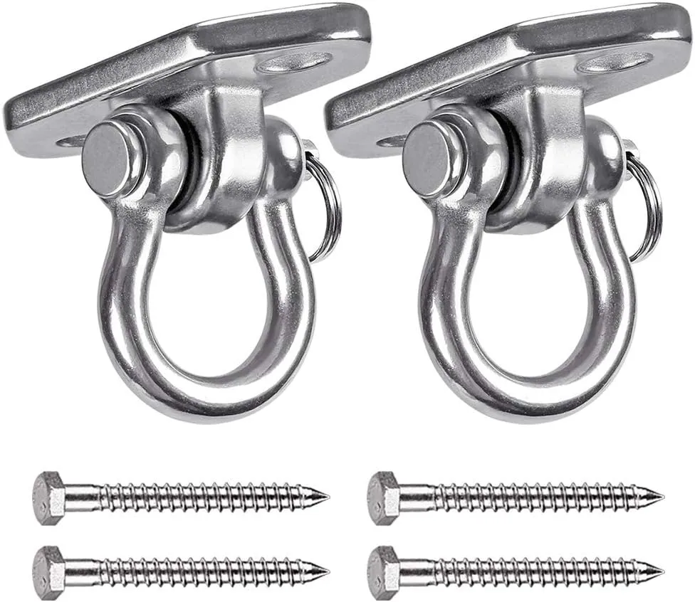 Hammock Chair Hanging Kit Swing Ceiling Mount, Heavy Duty Swing Hanger Hook, Indoor Outdoor Playground Hanging Chair, Tree, Gym, Rope, Swing Set Bracket, Punching Bag Hardware, 1000 LB