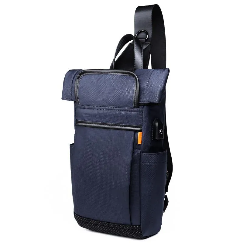 Handmade Vintage Waterproof Roll-Top Canvas Crossbody Bag
