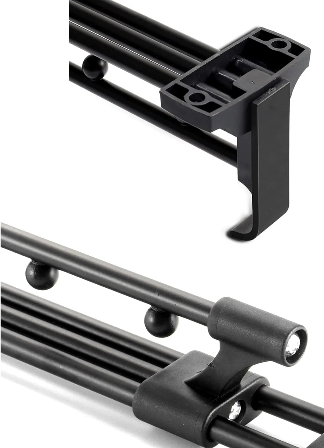 Hanger Rail Pull-Out Closet Rod Telescopic Wardrobe Pull Out Clothes Hanger Rail with Mounting Screws Top-Mounted Black 14" Heavy Duty Retractable Quantity-1pcs