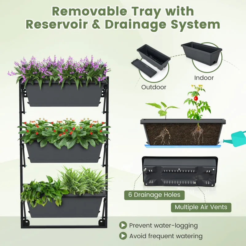 Hanging Vertical Planter Wall-Mounted Adjustable with Detachable Hooks