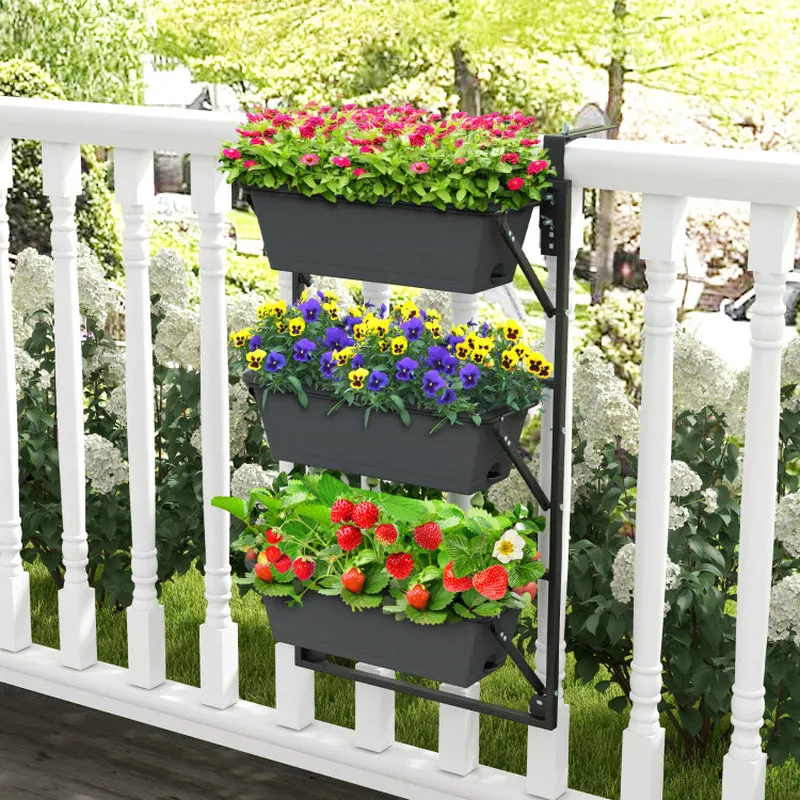 Hanging Vertical Planter Wall-Mounted Adjustable with Detachable Hooks