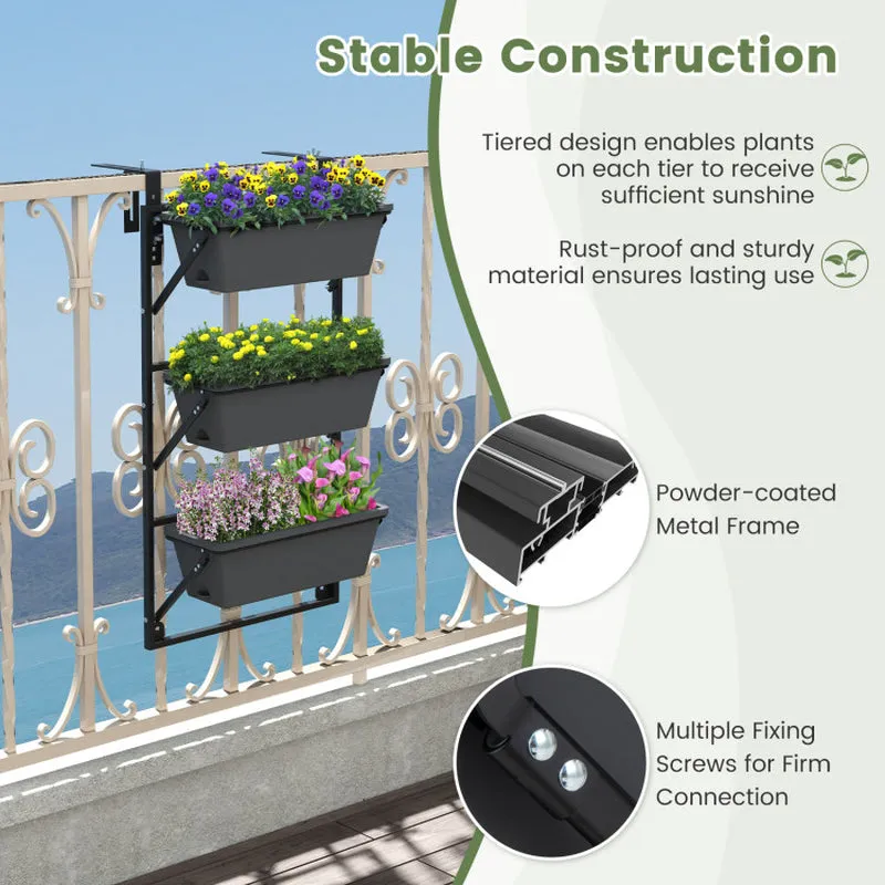 Hanging Vertical Planter Wall-Mounted Adjustable with Detachable Hooks