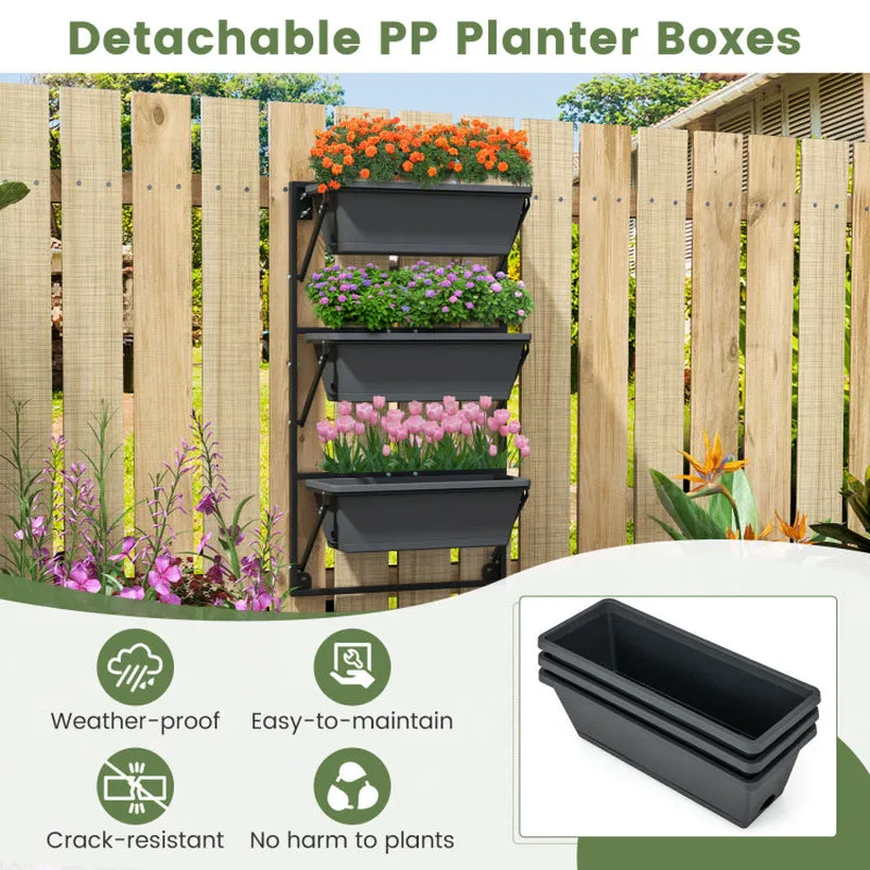 Hanging Vertical Planter Wall-Mounted Adjustable with Detachable Hooks